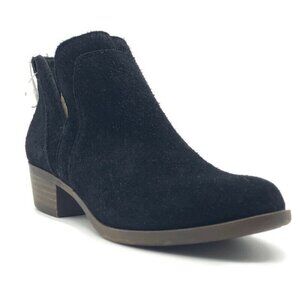 MXsold Lucky Brand Bebhina Side Notch Black Suede Bootie